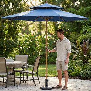 Parasol de patio automatique de 9 pieds, résistant aux vents forts, parasol de jardin extérieur, protection solaire imperméable pour cour arrière, parasol de bord de piscine - Product Image 3