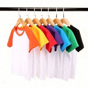 Promotional Boys and Girls High Quality Customized Blank Logo Printing Knitted Formal Short Sleeve T-Shirts for Kids - Product Image 1