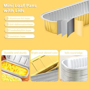 10/20/50pcs 7OZ 200ml <b>Cupcake</b> Dessert <b>Tray</b> 165x65x31mm Silver Aluminum Foil Disposable <b>Baking</b> Cups Lids No Coating Microwave - Product Image 2