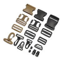 Hebillas Tácticas de Liberación Lateral Personalizables de Plástico con Deslizador Tri-Glide y Gancho Giratorio para Accesorios de Mochilas y Bolsos