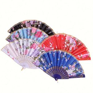 Abanico de mano clásico español de 23 cm para damas, delicado con encaje de pavo real y dorado, decoración de bambú tallado ecológico, perfecto para bodas. - Product Image 2