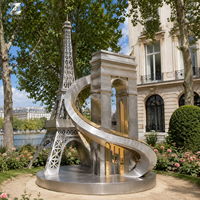 Escultura de Acero Inoxidable de Monumentos Urbanos, Modelo Skyline, Artesanía Metálica Directa de Fábrica para Exhibición en Plazas, Parques y Turismo