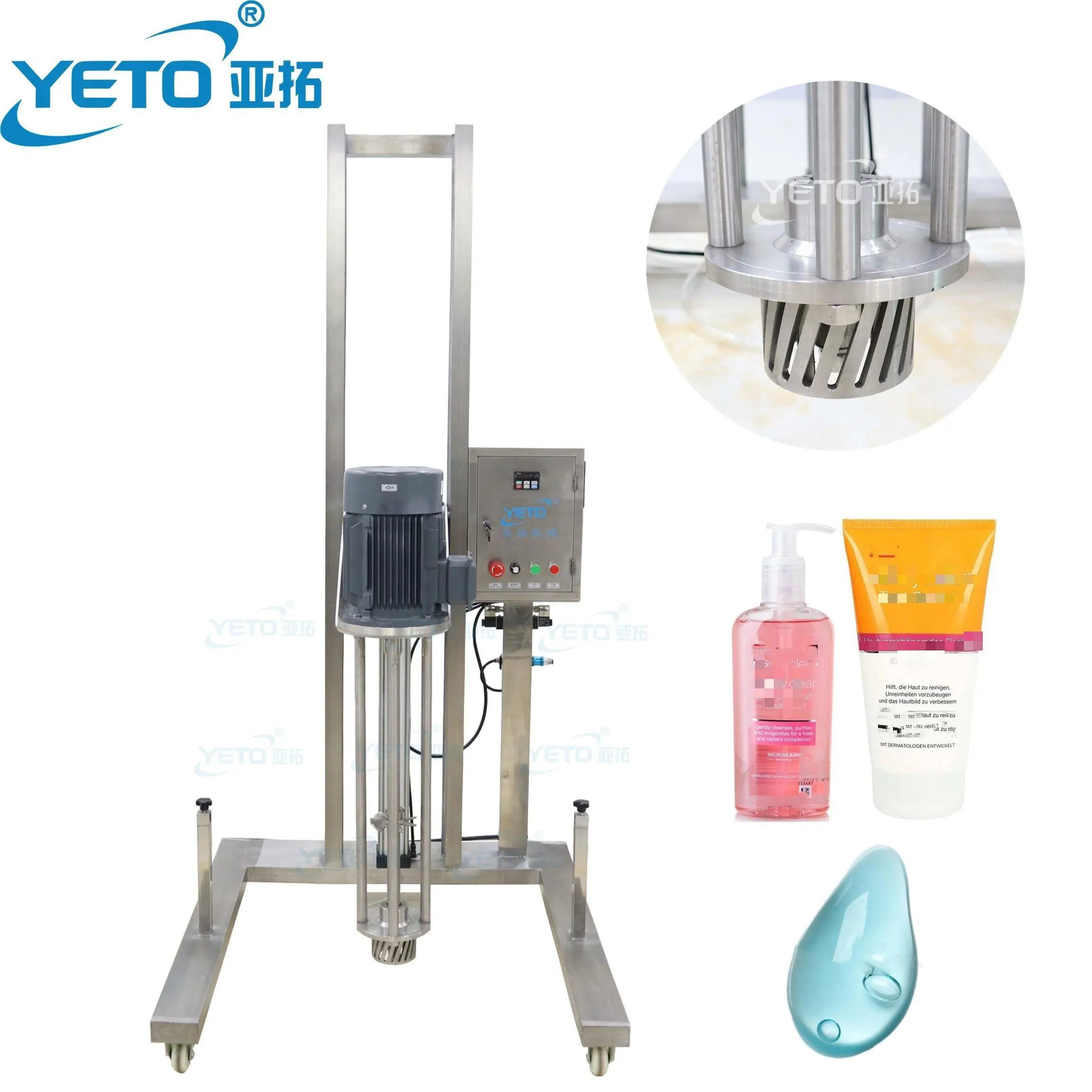 YETO-50L 100 L 200 LÍT công nghiệp tốc độ cao cắt homogenizing Máy mỹ phẩm trộn kem Lition homogenizer chất nhũ hóa