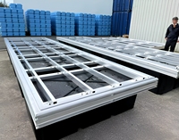 Bac flottant pour ponton de yacht Hisea Marine, rempli de mousse EPS, en PE LLDPE noir, avec charnière, 1200x800x550mm, 500kg/m, garantie 3 ans
