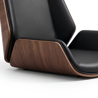 Chaise de bureau exécutive en cuir moderne pivotante pour ordinateur, réglable en hauteur, pour le travail au bureau