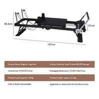 Machine de Pilates pliable, cadre en acier avec chariot en cuir PU, barre de repose-pieds réglable et poulies, sans assemblage, pour studio à domicile