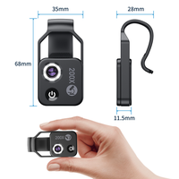 Clip Universal de SR-SM002 para teléfono inteligente, microscopio de 200X con 6 luces LED