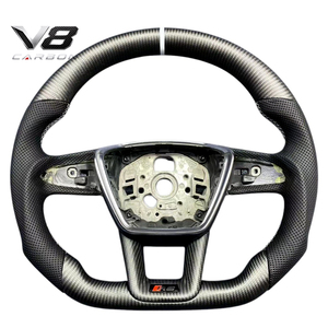 Volante de Fibra de Carbono Real Personalizado Estilo Deportivo de Carreras, Accesorios para Automóviles V8carbon para <span class=keywords><strong>A6</strong></span> C8 Avant <span class=keywords><strong>Allroad</strong></span>, Piezas de Auto Modificadas - Product Image 6