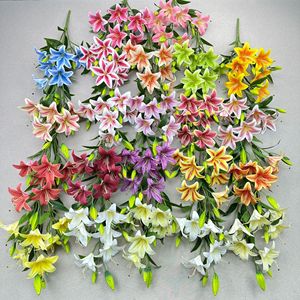 Fleur de lys artificielle Meibao à 6 têtes en soie, décoration de mariage, décoration de maison, hôtel, bureau - Product Image 3
