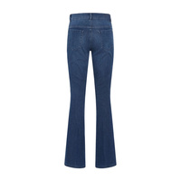 Jean évasé élégant pour femme, coupe bootcut, en denim écologique, respirant, finition lisse, taille flexible, maintien tout au long de la journée, silhouette stylée