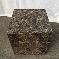 Marbre brun foncé de luxe en pierre naturelle pour les manoirs Villa Appartement Meubles de salon Table d'appoint avec forme cuboïde