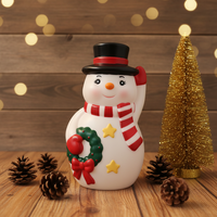 Accessoires d'ambiance scénique de Noël : Mini paysage miniature de Noël, accessoires pour maison de poupée, mini bonhomme de neige classique pour fenêtre de bureau