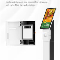 Kiosque interactif de commande automatique 15,6 pouces avec système d'exploitation Windows, lecteur NFC sans contact, imprimante de reçus 80 mm, support de terminal de point de vente et scanner HSK-SW15