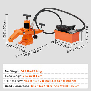 Hydraulischer Reifenabdrücker für Traktoren, LKWs, Busse, Rasenmäher, ATVs, 10000 PSI Reifenabdrücker mit Metall-Fußpumpe, Hochleistung - Product Image 6