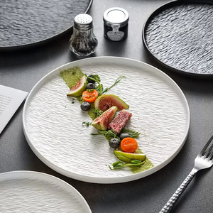 Pencuci piring kelas atas <span class=keywords><strong>Microwave</strong></span> piring makanan Barat hitam aman peralatan makan <span class=keywords><strong>8</strong></span> inci piring porselen keramik UNTUK RESTORAN - Product Image 2