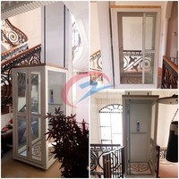 Ascenseur hydraulique résidentiel moderne pour villa 2 personnes, mini-ascenseur domestique 6 étages