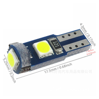 Ampoule LED pour tableau de bord de voiture, éclairage intérieur de voiture, Super lumineux, 3 SMD 3030, Auto T5 W1.2W 27 74 86 206