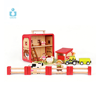 Jouet éducatif en bois pour enfants, ferme avec animaux, maison de ferme Montessori, jouets de Noël pour filles