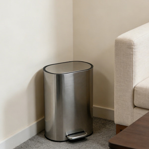 Venta de Fábrica: <span class=keywords><strong>Cubo</strong></span> de <span class=keywords><strong>Basura</strong></span> Ovalado de Acero Inoxidable de Gran Capacidad con <span class=keywords><strong>Pedal</strong></span>, Ecológico para Uso Interior/Exterior - Product Image 1