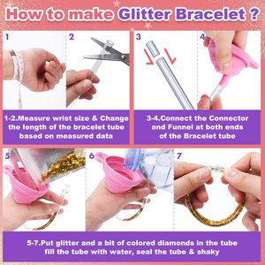 Kit per Creare Braccialetti Glitterati per Bambini, Set Artistici e Artigianali per Regali, Riempitivi per Sacchetti Regalo di Compleanno, Giocattoli, Kit Artigianale dell'Amicizia - Product Image 4