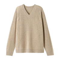 Pull en maille pour homme, col en V, style Old Money personnalisé, chaud pour l'hiver, en nylon/acrylique, supporte l'étiquette privée et la vente en gros
