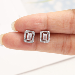 RAKOL EP2877 Pendientes de cristal con forma de rectángulo grande de lujo Pendientes de piedras preciosas rectangulares CZ brillantes - Product Image 4