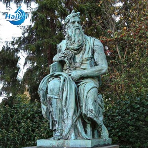Scultura in Bronzo Greco di Mosè a Grandezza Naturale per Giardino Esterno - Product Image 1