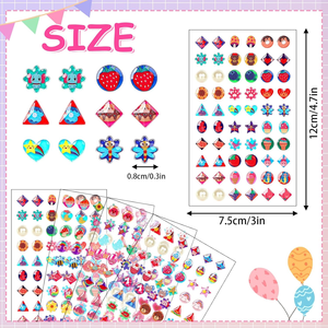 Custom Pattern UV Printed <b>Waterproof</b> 3D Glitter Epoxy Sticker Earrings 240 Pieces Self-Adhesive Craft for Girls - Product Image 6