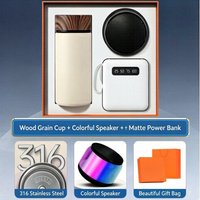 Altavoz Bluetooth, Botella de Agua de Acero Inoxidable 316, Banco de Energía 3 en 1, Set de Regalo Corporativo con Logotipo Personalizado, Regalos Promocionales de Negocios en Tendencia 2026