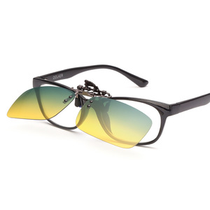 Clip-On Sunglasses Lenses Resin UV400 Metal <b>Frame</b> For Night Driving Day Use Square Toad Style - Product Image 5
