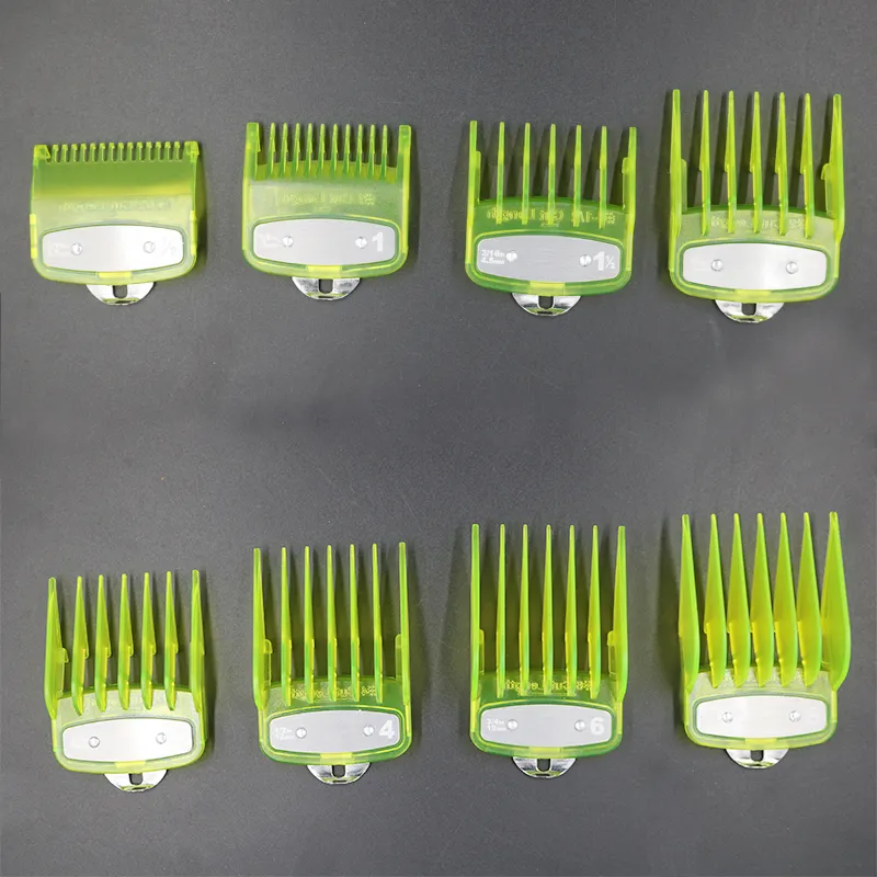 Guia de máquina de cortar cabelo profissional, acessórios de máquina de cortar cabelo de plástico 8 peças conjunto aparador