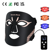 Masque facial de luminothérapie APTREDLIGHT 300 LED à lumière rouge avec infrarouge lointain 4 longueurs d'onde, masque facial portable en silicone