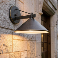 Lámpara de Pared Cónica de Estilo Industrial Minimalista Moderno, Aplique de Pared LED de Aluminio Impermeable para Jardín, Villa, Patio, Iluminación Exterior