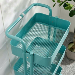 Wheeled 3/4/5 Layer Salon Trolley Toilet <b>Storage</b> Rack Living Room Floor Mobile Snack Portable Versatile Household <b>Storage</b> Rack - Product Image 4