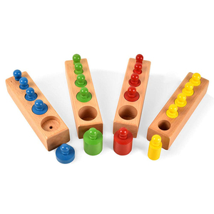 Jeu de blocs de cylindres à boutons en bois, jeu éducatif <span class=keywords><strong>color</strong></span>é d'enseignement pour enfants, jouet pour enfants - Product Image 2