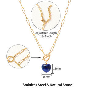 Collar de Cadena con Colgante de Acero Inoxidable Chapado en Oro, Joyería de Moda Unisex, Personalizable OEM/ODM, Agate Spot Goods - Product Image 5