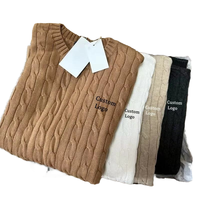 Pull-over d'hiver vintage de luxe pour homme, style Old Money, en coton/élasthanne tissé respirant 320g, anti-plis, à épaules tombantes