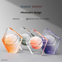 Nuevo Trofeo de Cristal Personalizado, Escultura con Impresión a Color Creativa, Grabado UV, Premios Anuales para Personal Destacado, Campeones y Equipos