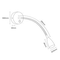 360 °   Lámpara de Pared LED con Cuello de Cisne Ajustable y Flexible, para Cabecera de Cama, Ideal para Hoteles y Lectura