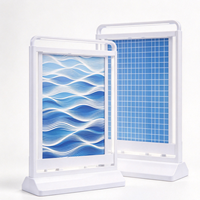 Support d'affichage lumineux LED A5 mince pour bureau, porte-affiche double face, support de table publicitaire, rechargeable