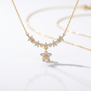 Collier en argent sterling 925 avec moissanite, motif fleur délicate, provenant du Vietnam, pour femmes - Product Image 3