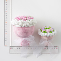 Deux Grands Bouquets de Fleurs Artificielles en Laine Tricotée à la Main, Motif Feuille, pour la Saint-Valentin et les Cérémonies de Mariage - Écologiques