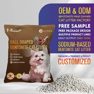 Eco-Friendly Premium Scented Clumping Cat Litter Ball Shape Colorful Bentonite Clay Cat Litter Sand