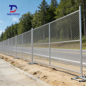 Panel de Cerca de Alambre Galvanizado Desmontable de 4 pies <span class=keywords><strong>x</strong></span> 10 pies, Valla Temporal Portátil para Construcción - Product Image 1
