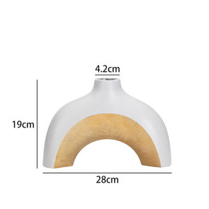 <span class=keywords><strong>Vase</strong></span> à fleurs irrégulier Redeco, <span class=keywords><strong>vase</strong></span> <span class=keywords><strong>blanc</strong></span> en céramique et porcelaine, décoration d'intérieur - Product Image 6