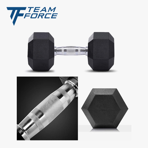 Wholesale Black <strong>Hexagonal</strong> <strong>Dumbells</strong> Pounds Cast Iron Vinyl Coated Hex Dumbbells Rubber - Product Image 3