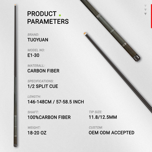 Taco de <span class=keywords><strong>billar</strong></span> de fibra de carbono 3K, con unión 3/8*8, baja deflexión, eje mate arenado de 58 pulgadas, para <span class=keywords><strong>billar</strong></span> y snooker, venta al por mayor OEM - Product Image 2