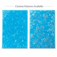 Feuille de celluloid transparente bleue à texture craquelée, film plastique flexible vintage pour l'art, l'artisanat, la décoration et le modelage