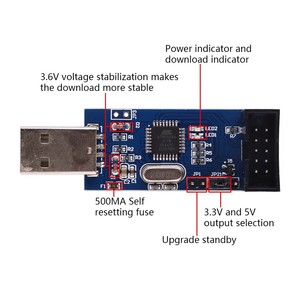 LC-01 1 Set Scheda Adattatore da 10 Pin a 6 Pin + Programmatore USBASP USBISP AVR USB ATMEGA8 ATMEGA128 ATtiny/CAN/PWM Modulo Cavo 10 Pin Fai da Te - Product Image 6