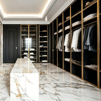 Armoire de luxe pour vêtements, organisateur de placard, nouveau design, panneau simple, armoire modulaire légère pour chambre à coucher, armoires d'angle prêtes à assembler